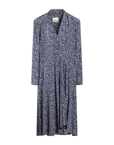 Shop Isabel Marant Woman Midi Dress Midnight Blue Size 8 Silk, Elastane