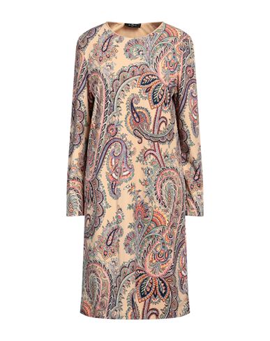 Shop Etro Woman Midi Dress Beige Size 6 Polyester