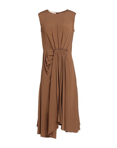 Blanca Vita Woman Midi Dress Brown Size 12 Acetate, Silk