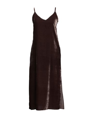 Marella Woman Midi Dress Brown Size 4 Viscose, Polyamide