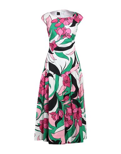 Pinko Woman Midi Dress Fuchsia Size 6 Cotton In Pink