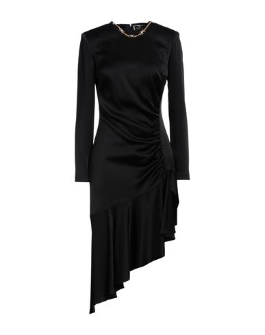 Elisabetta Franchi Chain-embellished Asymmetric Crepe Dress In Black