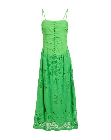 Shop Beatrice B Beatrice .b Woman Maxi Dress Green Size 2 Cotton, Polyamide, Polyester, Viscose