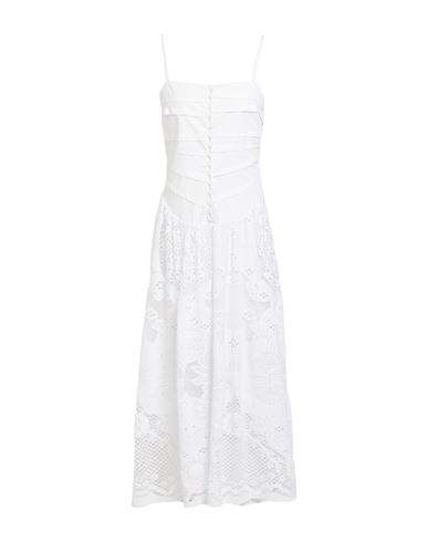 Shop Beatrice B Beatrice .b Woman Maxi Dress White Size 4 Cotton, Polyamide, Polyester, Viscose
