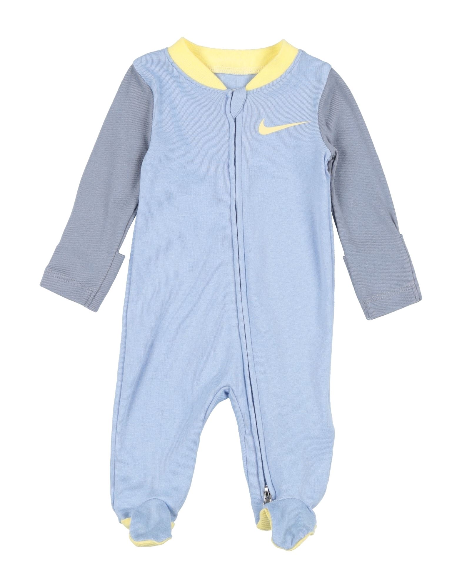 ԥ볫NIKE ܡ 0-24  ѡ٥ӡڥå 饤ȥ֥롼 6 åȥ 60% / ݥꥨƥ 40% E1D1 AOP FOOTED COVERALL