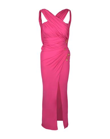 Shop Versace Sleeveless Draped Cocktail Dress Woman Maxi Dress Pink Size 4 Viscose