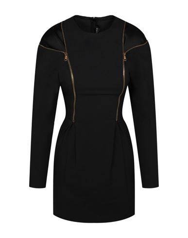 Shop Versace Double Zip Long Sleeve Cocktail Dress Woman Mini Dress Black Size 10 Acetate, Viscose