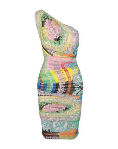 Shop Versace Patchwork Effect One-shoulder Draped Dress Woman Mini Dress Multicolored Size 10 Polyamide,  In Fantasy
