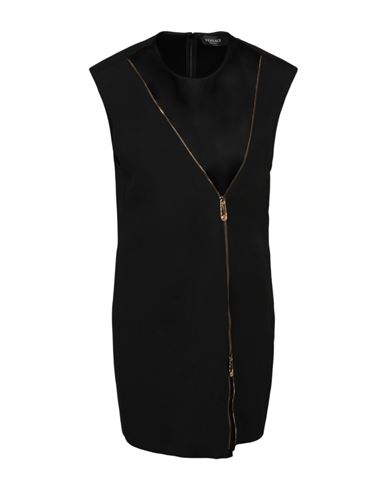 Shop Versace Envers Satin Sleeveless Dress Woman Mini Dress Black Size 12 Acetate, Viscose
