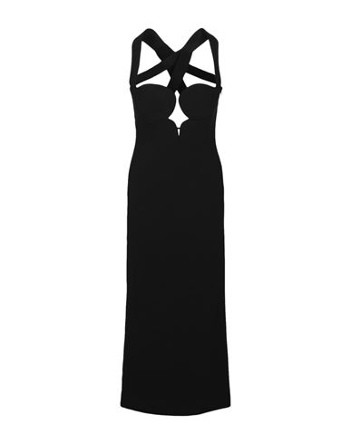 Shop Versace Crossed Sleeveless Cocktail Dress Woman Midi Dress Black Size 10 Viscose, Elastane