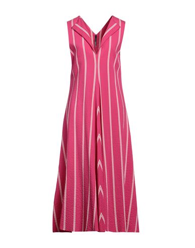 Shop Pierantonio Gaspari Woman Maxi Dress Fuchsia Size 12 Lyocell, Polyamide, Cotton, Elastane In Pink
