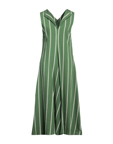 Pierantonio Gaspari Woman Maxi Dress Green Size 12 Lyocell, Polyamide, Cotton, Elastane