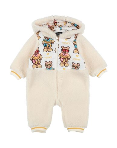 Shop Versace Young Newborn Girl Snow Wear Ivory Size 3 Polyester, Cotton, Polyamide, Elastane In White