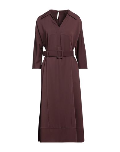 Imperial Woman Midi Dress Cocoa Size M Polyester, Viscose, Elastane In Brown