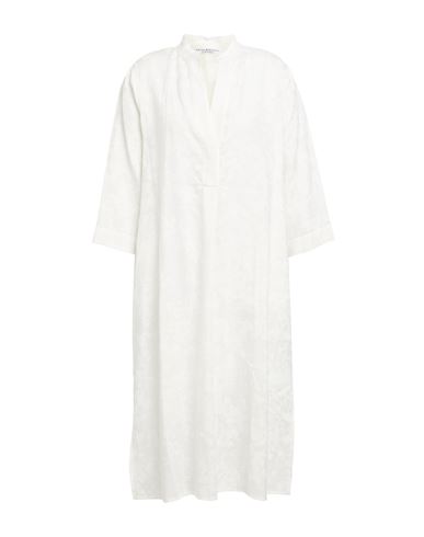 Shop Amina Rubinacci Woman Midi Dress Cream Size 8 Linen In White