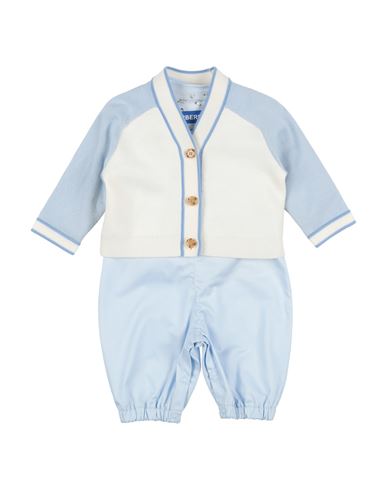 Shop Burberry Newborn Boy Baby Set Sky Blue Size 3 Cotton