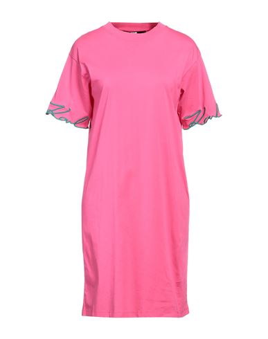 Karl Lagerfeld Woman Mini Dress Fuchsia Size S Organic Cotton In Pink
