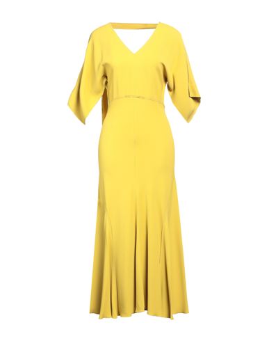 Victoria Beckham Woman Maxi Dress Ocher Size 8 Viscose, Acrylic, Elastane In Yellow