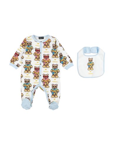 Shop Versace Young Newborn Boy Baby Jumpsuits & Overalls White Size 3 Cotton, Elastane