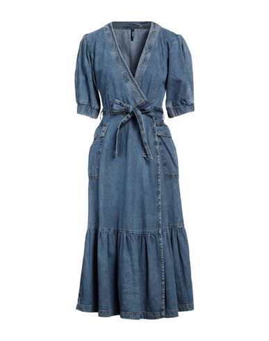 Liu •jo Woman Midi Dress Blue Size 8 Cotton