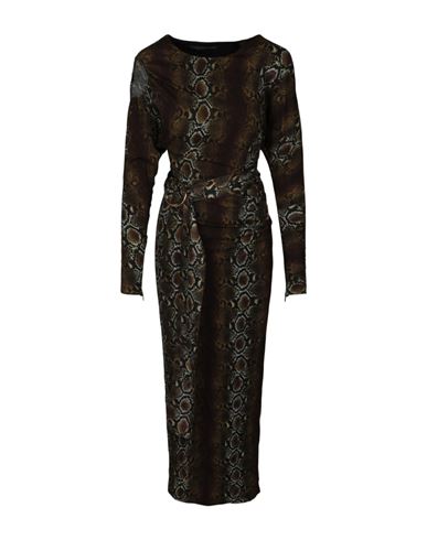 Shop Versace Snake Printed Long Sleeve Dress Woman Maxi Dress Multicolored Size 12 Viscose, Elastane In Fantasy