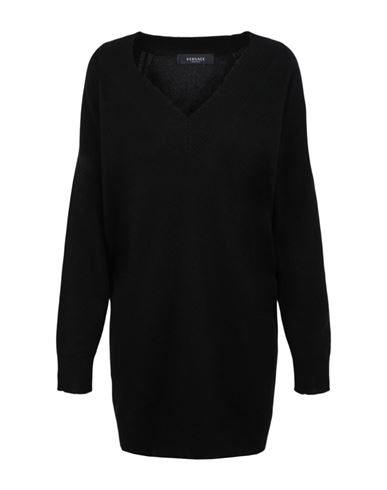 Shop Versace Cashmere Blend Sweater Dress Woman Mini Dress Black Size 10 Cashmere, Wool