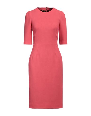 Dolce & Gabbana Woman Midi Dress Coral Size 8 Wool In Pink