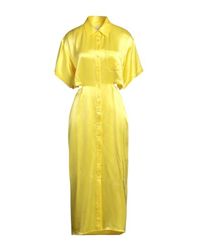 Shop Isabelle Blanche Paris Woman Midi Dress Yellow Size S Acetate, Polyester