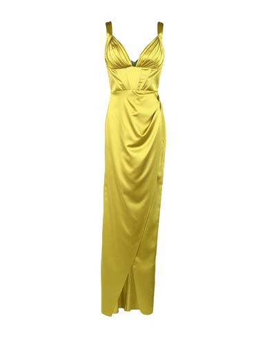 Forever Unique Woman Maxi Dress Acid Green Size 4 Polyester, Lycra In Yellow