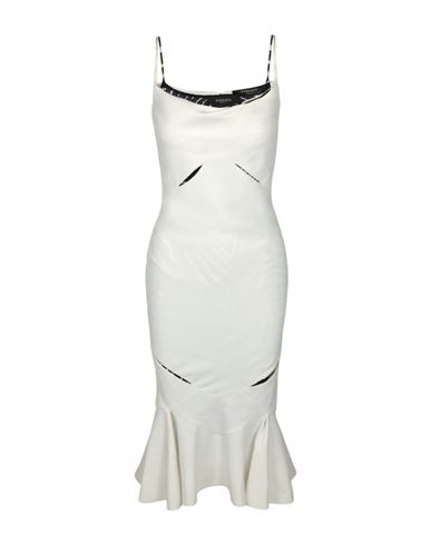 Shop Versace Twofer Cocktail Dress Woman Midi Dress White Size 10 Polyester
