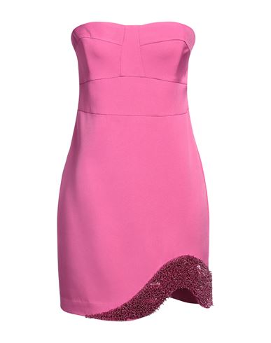 PATRIZIA PEPE PATRIZIA PEPE WOMAN MINI DRESS MAGENTA SIZE 6 POLYESTER, GLASS 