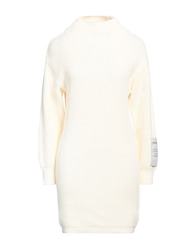 Shop Hinnominate Woman Mini Dress Cream Size M Acrylic, Polyester In White