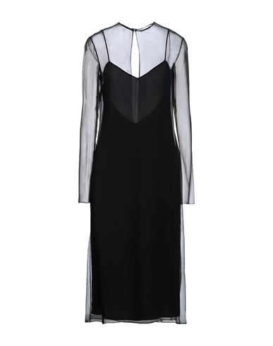 Shop Ferragamo Woman Midi Dress Black Size 8 Silk