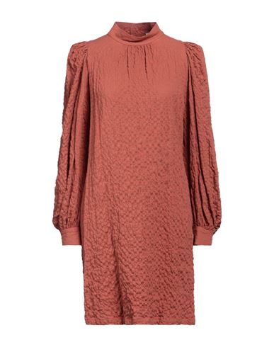 Shop Alysi Woman Mini Dress Rust Size 4 Cotton, Elastane In Red