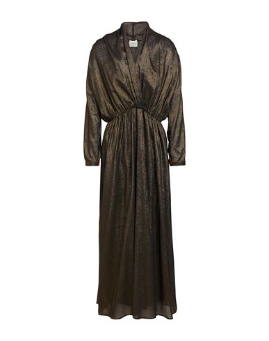 Alysi Woman Maxi Dress Black Size 6 Virgin Wool, Polyester, Polyamide In Gray