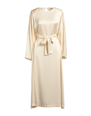 8pm Conscious Woman Midi Dress Cream Size M Ecovero Viscose, Viscose In White