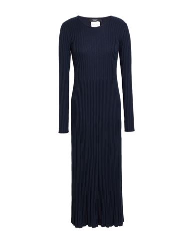 Weekend Max Mara Woman Midi Dress Midnight Blue Size L Acrylic, Virgin Wool In Blue