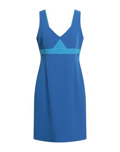 Hanita Woman Mini Dress Blue Size M Polyester, Elastane