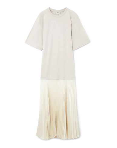 Shop Cos Woman Maxi Dress Ivory Size S Cotton, Polyester, Elastane In White