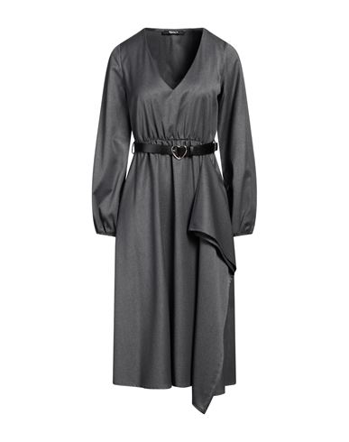 Siste's Woman Midi Dress Lead Size M Polyester, Viscose, Elastane In Grey