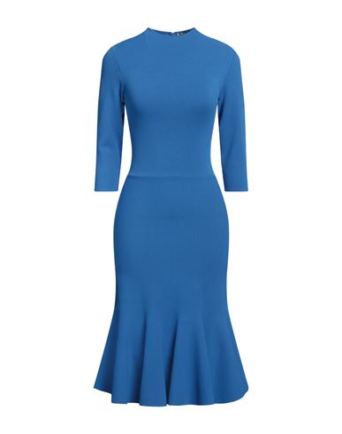 Shop Stella Mccartney Woman Midi Dress Azure Size M Viscose, Polyester In Blue
