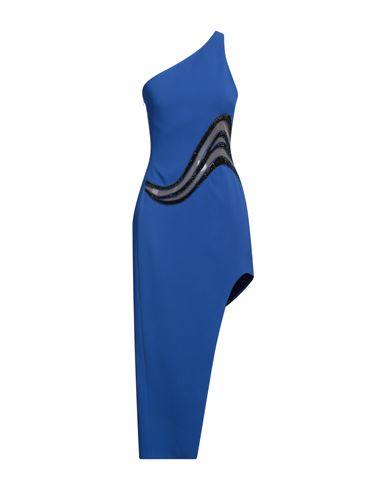 Shop David Koma Woman Midi Dress Blue Size 4 Acetate, Viscose, Elastane