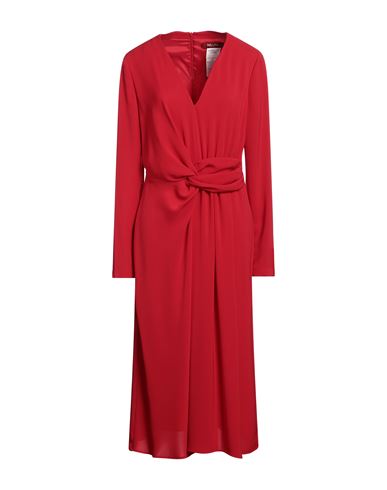 Max Mara Studio Woman Midi Dress Red Size 14 Triacetate, Polyester