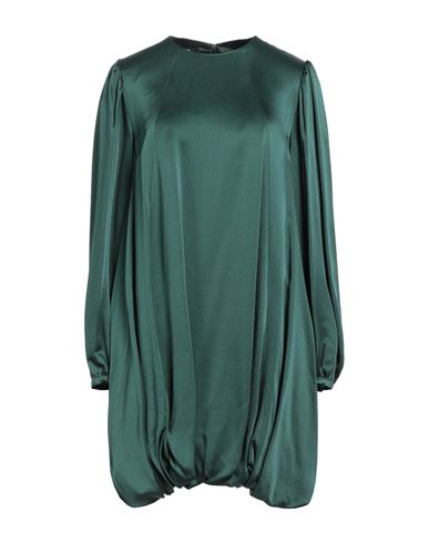Shop Rochas Woman Mini Dress Dark Green Size 6 Acetate, Viscose