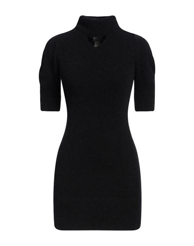 Patou Woman Mini Dress Black Size M Alpaca Wool, Polyamide, Elastane