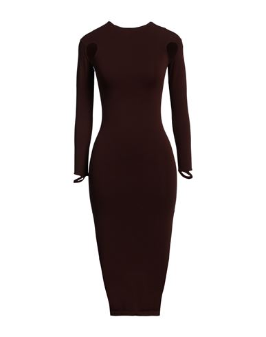 Andreädamo Andreādamo Woman Midi Dress Dark Brown Size S/m Polyamide, Elastane In Brown