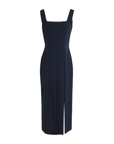 Shop Hugo Boss Boss Woman Midi Dress Navy Blue Size 6 Polyester, Viscose, Elastane