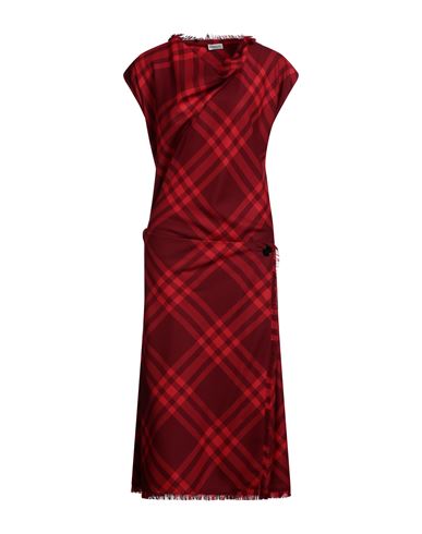 Shop Burberry Woman Midi Dress Red Size 10 Wool