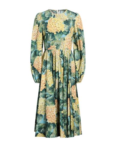 Dolce & Gabbana Woman Midi Dress Green Size 10 Cotton