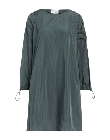 Niū Woman Mini Dress Dark Green Size L Polyester